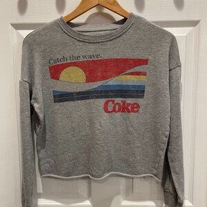 Coca Cola Sweatshirt  XSMALL / Catch the Wave / GRAY / Long Sleeve EUC